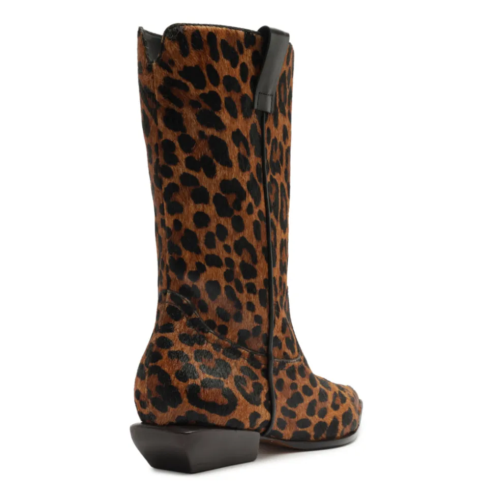 Ashley Hair Calf Bootie in Leopard