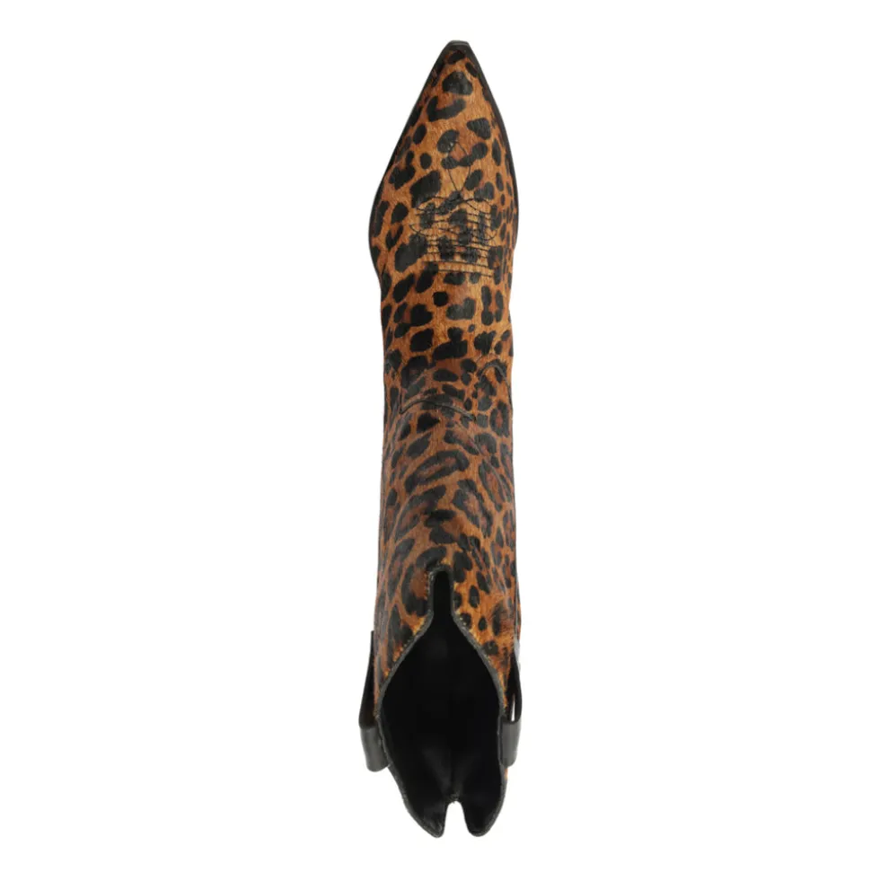 Ashley Hair Calf Bootie in Leopard