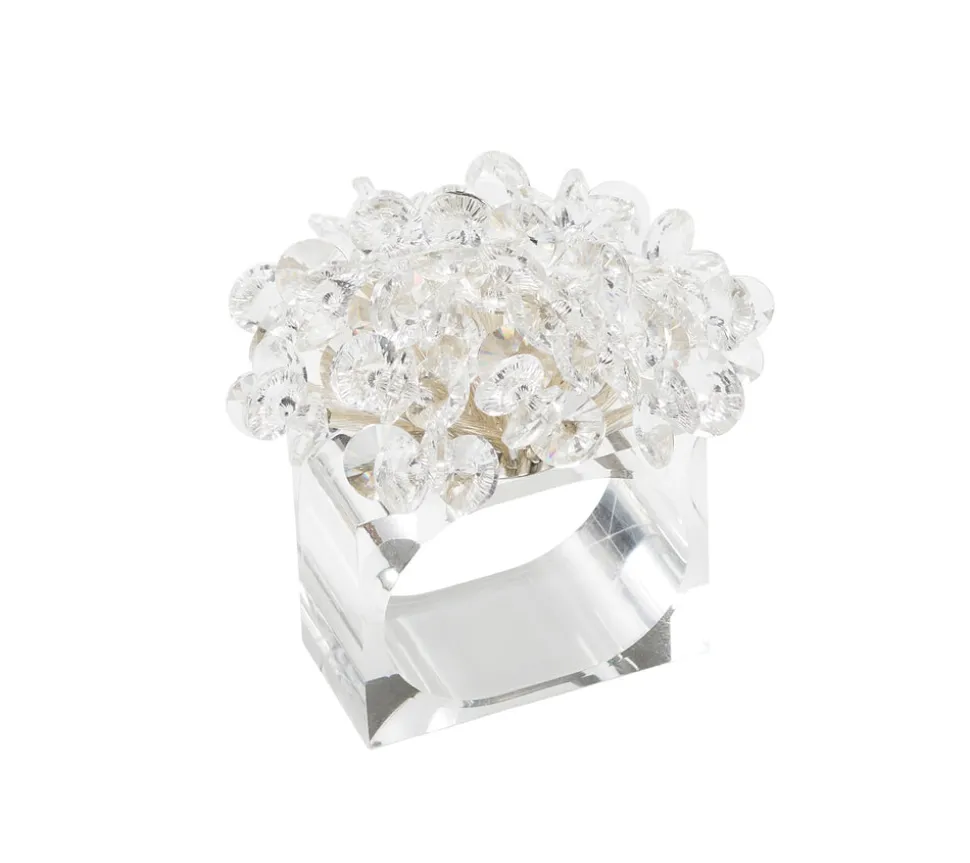 Aster Napkin Rings in Crystal, Set of 4