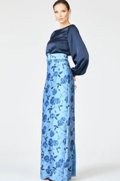 Astor Gown in Wild Steel Roses