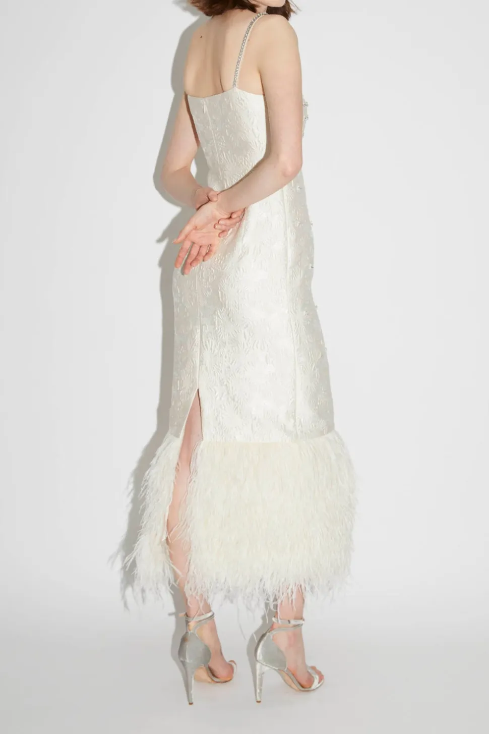 Astra Dress White Embellished Jacquard