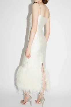 Astra Dress White Embellished Jacquard