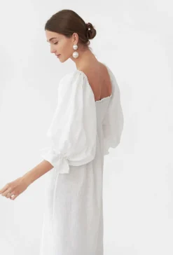 Atlanta Linen Dress in White