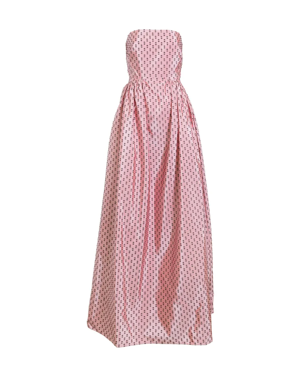 Audrey Gown in Rose Quartz & Noir Multi