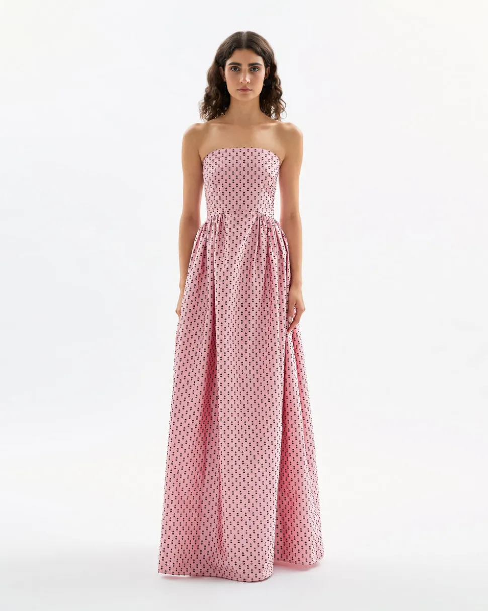 Audrey Gown in Rose Quartz & Noir Multi