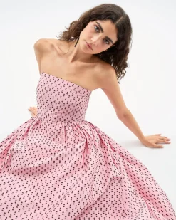Audrey Gown in Rose Quartz & Noir Multi