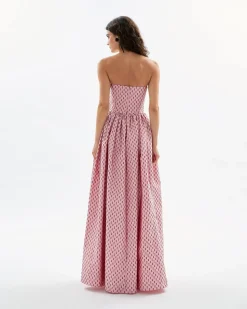 Audrey Gown in Rose Quartz & Noir Multi
