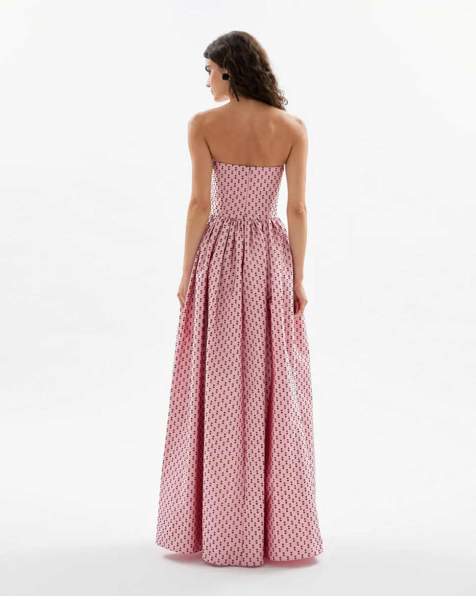Audrey Gown in Rose Quartz & Noir Multi