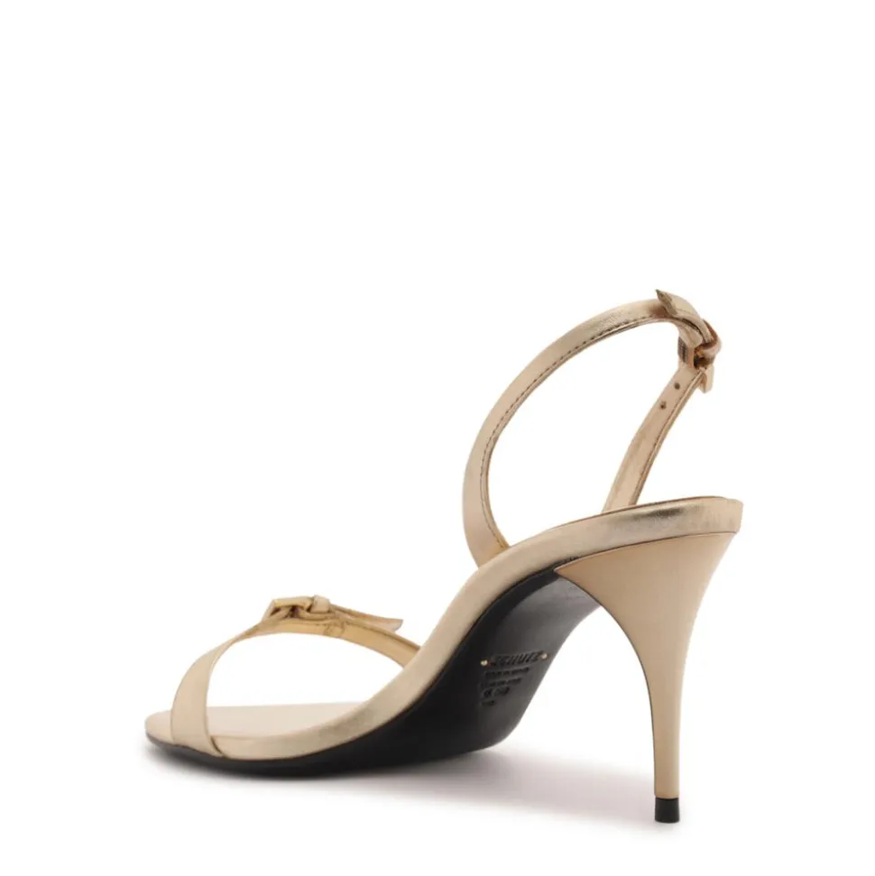 Aurora Sling Mid Metallic Sandal in Platina