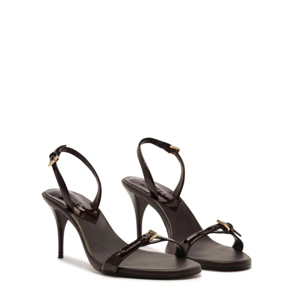 Aurora Sling Mid Patent Sandal in Maplewood