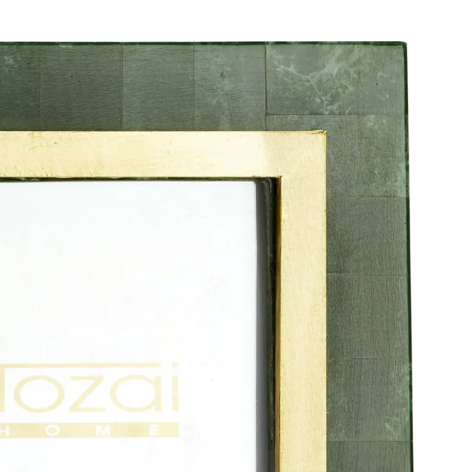 Aventurine Green and Gold Photo Frame Includes, Set of 2