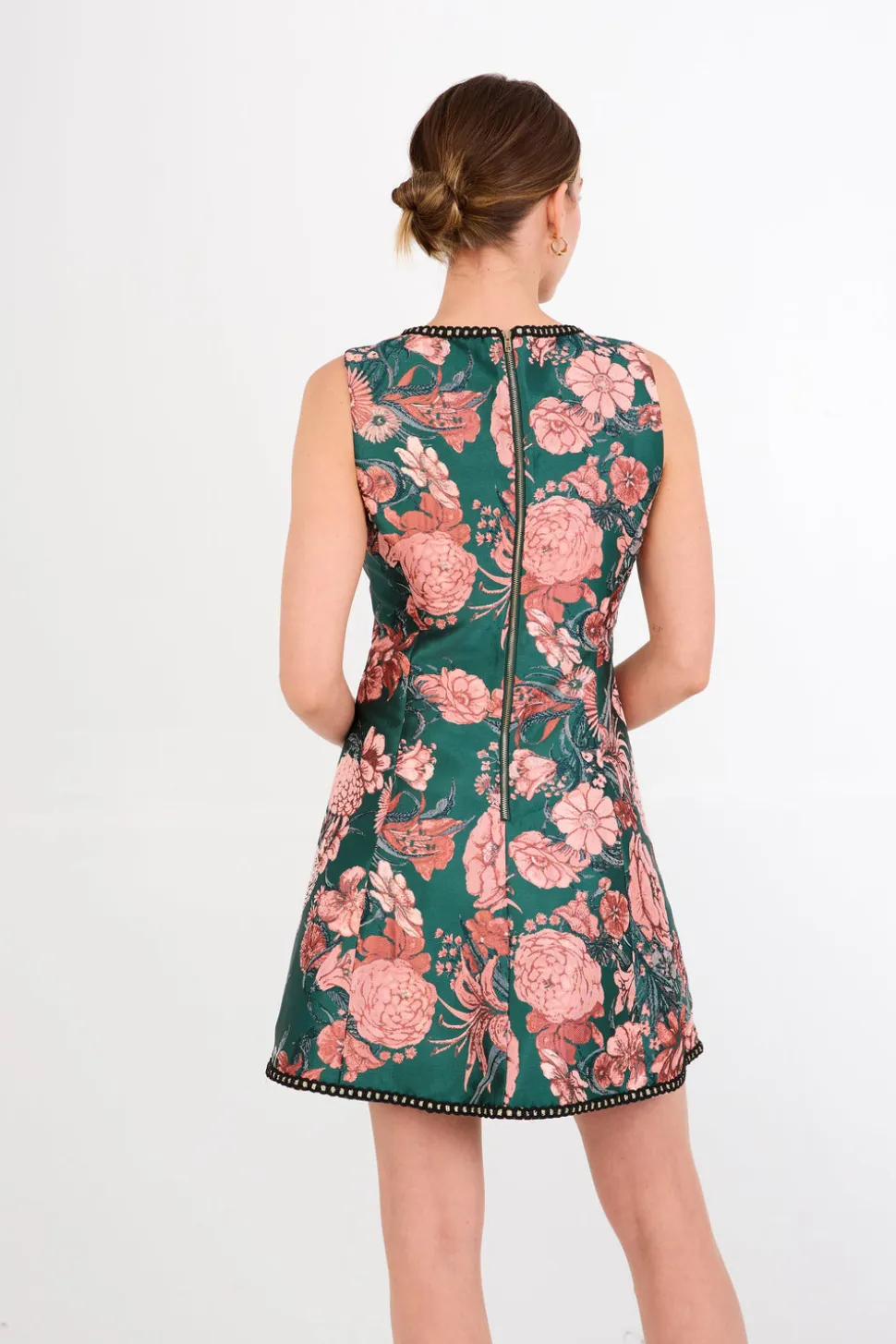 Avery Dress in Forest Mum Jacquard