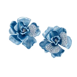 Baby Blue Camelia Earrings