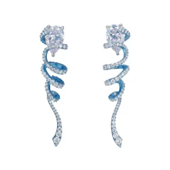 Baby Blue Ribbon Twirl Earrings
