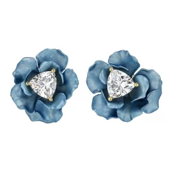 Baby Blue Rose Studs