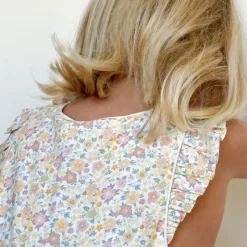 Baby Girls Marigold Floral Overalls