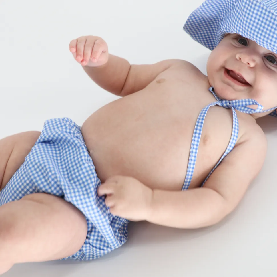Baby Sky Blue Gingham Diaper Cover