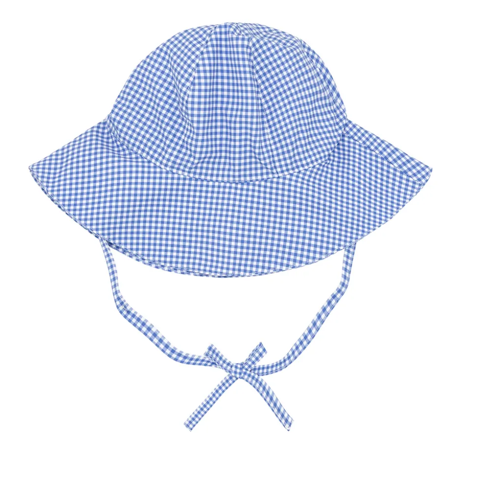 Baby Sky Blue Gingham Sun Hat