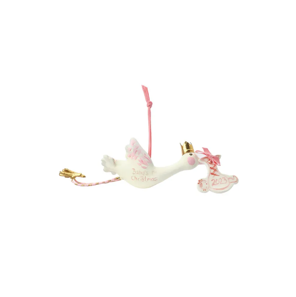 Baby's First Holiday Ornament in Pink