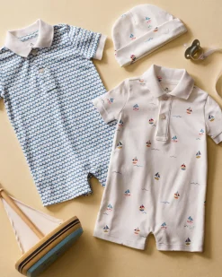 Baby's Pima Louis Play Romper in La Mer