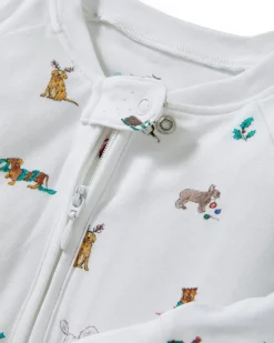Baby’s Pima Peekaboo Romper in Jingle Paws