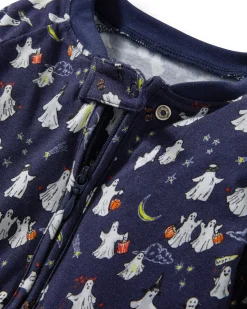 Baby’s Pima Peekaboo Romper in Spooky Slumber