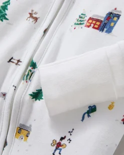 Baby’s Pima Peekaboo Romper in Holiday Town