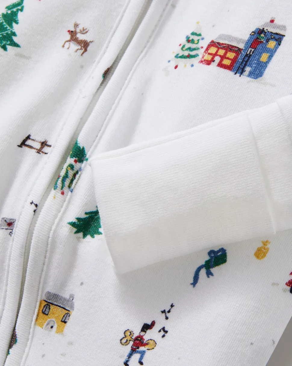 Baby’s Pima Peekaboo Romper in Holiday Town