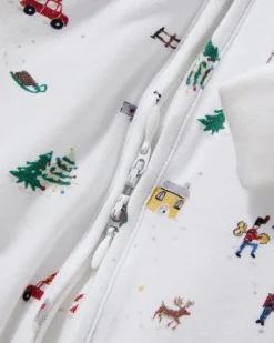 Baby’s Pima Peekaboo Romper in Holiday Town
