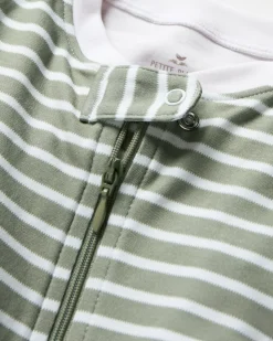Baby’s Pima Romper in Sage Stripe