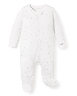 Baby’s Pima Snug Fit Romper in Gray Stars