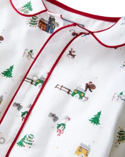 Baby's Twill Cambridge Romper in Holiday Town