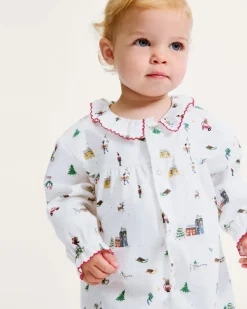 Baby's Twill Madeline Romper in Holiday Town