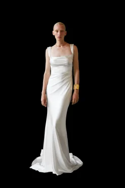 Backless Gown with Pearl Strap | STYLE 167
