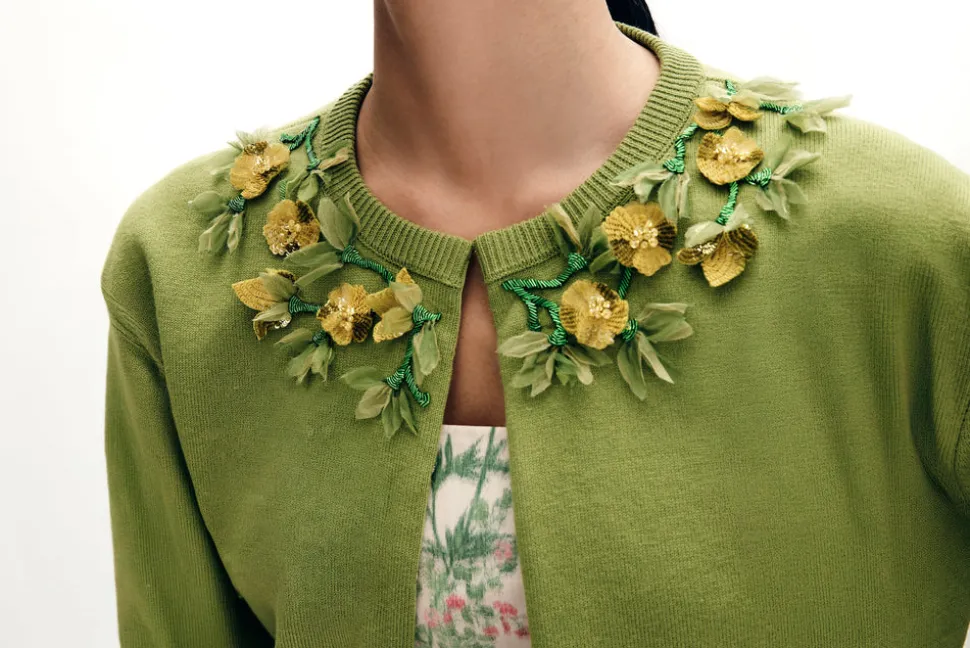 Bailey Knit Jacket With Jardin Embellishment