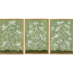 Bamboo En Fleur Triptych | Chinoiserie Panel, Set of 3