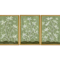 Bamboo En Fleur Triptych | Chinoiserie Panel, Set of 3