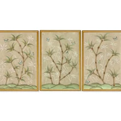 Bamboo En Fleur Triptych | Chinoiserie Panel, Set of 3