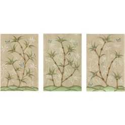 Bamboo En Fleur Triptych | Chinoiserie Panel, Set of 3