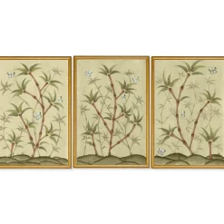 Bamboo En Fleur Triptych | Chinoiserie Panel, Set of 3