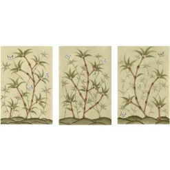 Bamboo En Fleur Triptych | Chinoiserie Panel, Set of 3