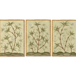 Bamboo En Fleur Triptych | Chinoiserie Panel, Set of 3