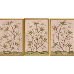 Bamboo En Fleur Triptych | Chinoiserie Panel, Set of 3