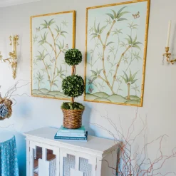 Bamboo En Fleur Triptych | Chinoiserie Panel, Set of 3