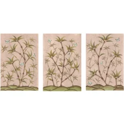 Bamboo En Fleur Triptych | Chinoiserie Panel, Set of 3