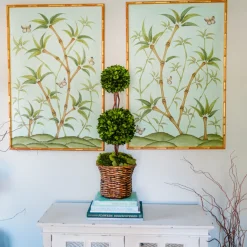 Bamboo En Fleur Triptych | Chinoiserie Panel, Set of 3