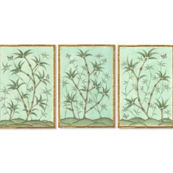 Bamboo En Fleur Triptych | Chinoiserie Panel, Set of 3