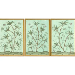 Bamboo En Fleur Triptych | Chinoiserie Panel, Set of 3