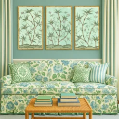 Bamboo En Fleur Triptych | Chinoiserie Panel, Set of 3