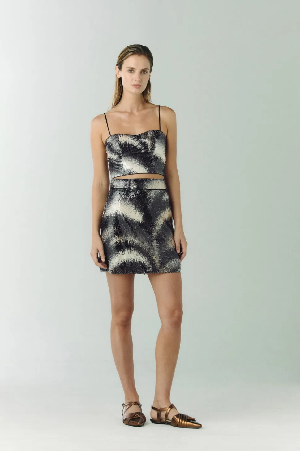 Baracoa Sequins Crop Top in Black